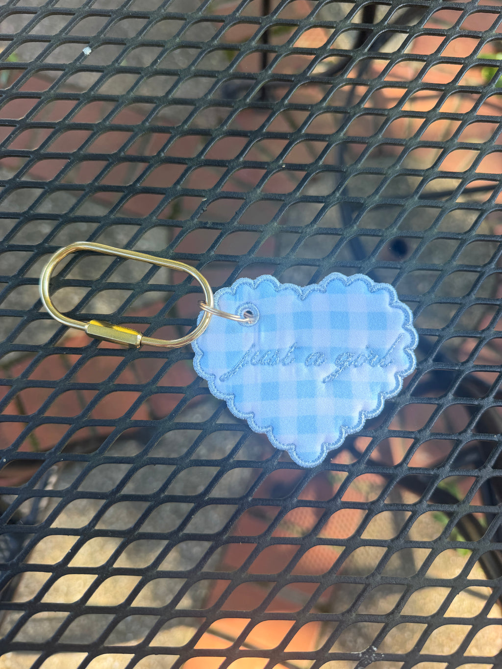 ‘just a girl’ key chain